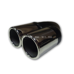 Straight Cut Inner Cone Stepped STAINLESS Exhaust Tip - 3" Inlet - Twin 3.5" Out 