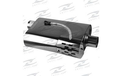 Varex muffler hidden motor 9.5" wide x 4" high and 3" in and out O/C