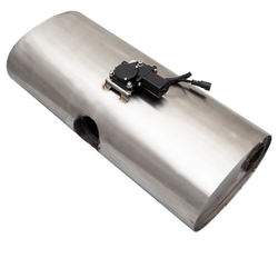 Universal Muffler 3" In/Dual 2.5" Out - 8" x 5" x 24" Long OVAL VAREX Valved