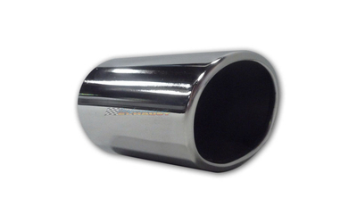 Oval Straight Cut Rolled In CHROME Exhaust Tip - 3" In - 115 x 85mm Outlet