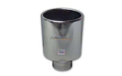 Oval Angle Cut Rolled In CHROME Exhaust Tip - 3" In - 115 x 85mm Outlet