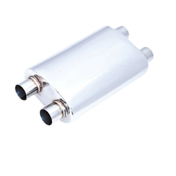 Universal Muffler 3" Dual In/Out - 8" x 5" x 14" Long OVAL - Megaflow