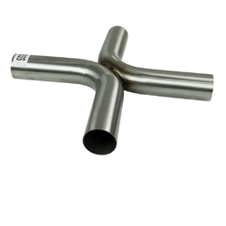 X-PIPE - 2" (51mm) OD - 90 Degree Bends - 304 Stainless Brushed