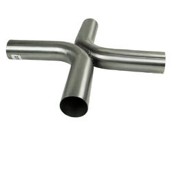 X-PIPE - 3" (76mm) OD - 90 Degree Bends - 304 Stainless Brushed