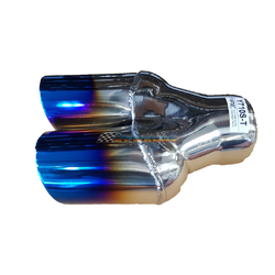 Angle Cut Inner Cone BLUE FLAME Exhaust Tip - 2.25" Inlet - Twin 3" Outlet 