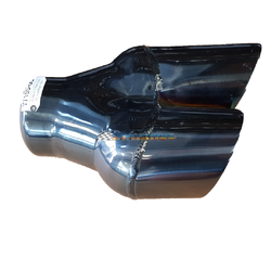 Angle Cut Inner Cone BLACK GLOSS Exhaust Tip - 2.25" Inlet - Twin 3" Outlet LHS