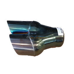Angle Cut Inner Cone BLACK GLOSS Exhaust Tip - 3" Inlet - Twin 3.5" Outlet RHS