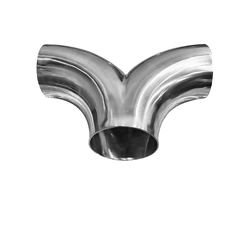 EXHAUST Y-PIPE - Twin 3" (76mm) to Single 3" (76mm) - Stainless Brushed