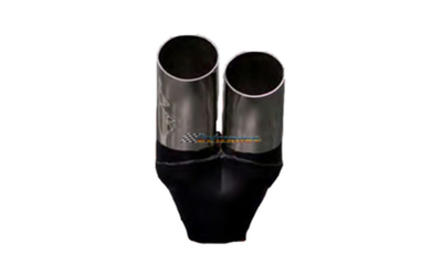 2.5" TWIN OUTLET DUMP SUIT RIGHT SIDE CHROME EXHAUST TIP 