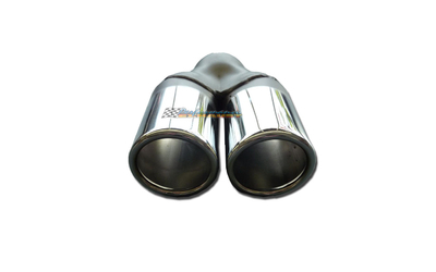 2.5" TWIN OUTLET STRAIGHT CUT ROLLED END CHROME EXHAUST TIP