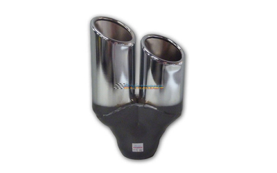 3" TWIN OUT ROLLED END ANGLE CUT SUIT RIGHT SIDE CHROME EXHAUST TIP