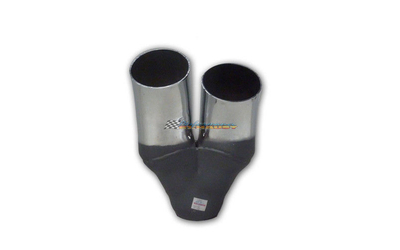 3" TWIN OUTLET DUMP SUIT RIGHT SIDE CHROME EXHAUST TIP